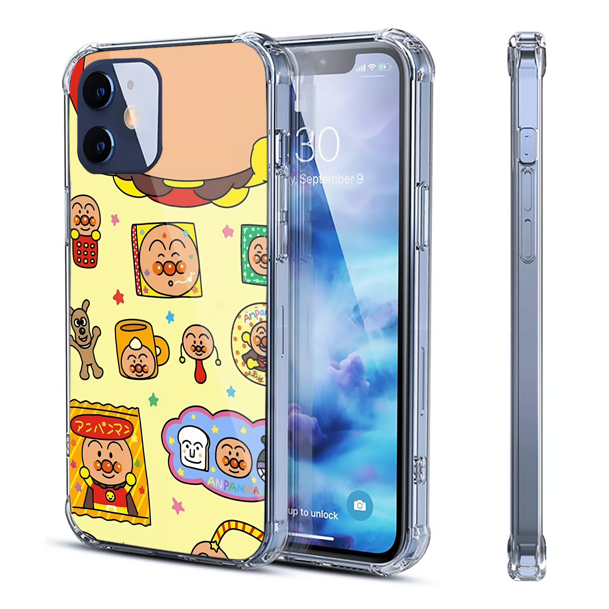 （画像用） アンパンマン Anpanman 【iPhone 12シリーズ対応】透明スマホケース（クリアソフトケース）